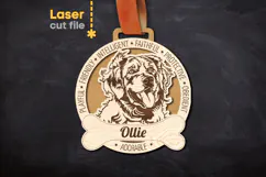 Dog Medal Golden Retriever SVG laser cut files for Glowforge Product Image 1