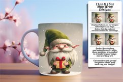Christmas Gnome Watercolor Mug Wrap 11oz/15oz Sublimation Product Image 1