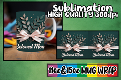 Happy hearts sublimation mug wrap, Mother's Day Product Image 1