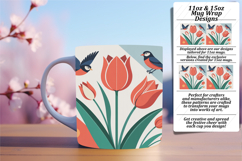 Radiant 15oz Png Mug Wrap Design , Birds Product Image 1