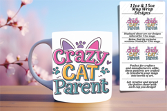 Colorful 11oz Mug Wrap Png Template , Cat Quote Product Image 1