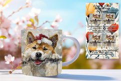 Christmas Peeking Dog Sublimation Mug Wrap Winter 11oz 15oz Product Image 1
