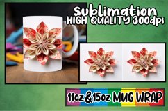 3D Flower Design Sublimation Mug Wrap 11oz/15oz Product Image 1