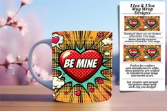 Elegant 11oz Mug Wrap Png Template , 3D Heart Product Image 1