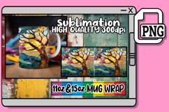Stunning Stained Glass Mug Wrap 11oz/15oz Product Image 1