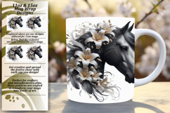 Cute 15oz Mug Wrap Png Artwork , Horse Product Image 1