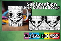 Alien UFO 11oz Mug Wrap Sublimation Design Product Image 1
