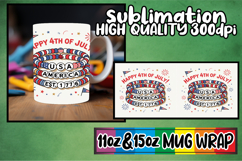 Playful dreams sublimation mug wrap, Patriotic Product Image 1