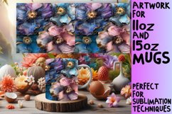 Spring Blossom Mug Wrap: 3D Floral Sublimation Product Image 1