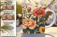 Retro Floral Mug Wrap Sublimation Product Image 1