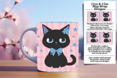 Adorable Watercolor Cat Mug Wrap Design PNG Product Image 1