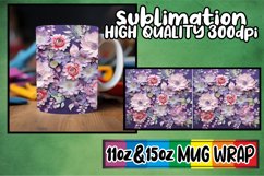 3D Embroidered Flower Mug Wrap - 11oz/15oz Sublimation Product Image 1