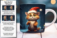Christmas Cat Pattern Mug Wrap: 11oz/15oz Product Image 1