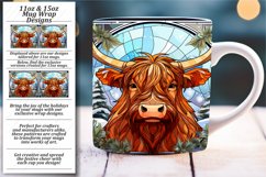 Stained Glass Christmas Mug Wrap - Festive Sublimation Product Image 1