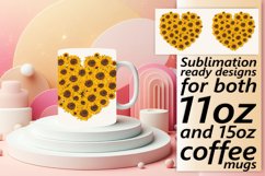 Flower Heart Pattern Mug Wrap for Sublimation Product Image 1