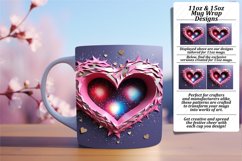 3D Heart Pattern Sublimation Mug Wrap Product Image 1