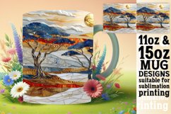 Golden Landscape Mug Wrap: Glitter Sublimation, Spring Product Image 1