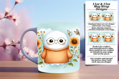 Dynamic 11oz Mug Wrap Png Template , Cute Ghost Product Image 1