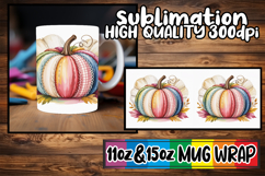 Magical vibes 11oz 15oz sublimation wrap, Pumpkin Watercolor Product Image 1