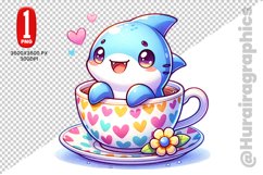 Cute Shark Clipart - PNG File Product Image 1