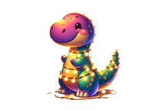 Cute Dinosaur Clipart - PNG File Product Image 2