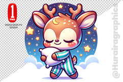 Cute Deer Clipart - PNG File Product Image 1
