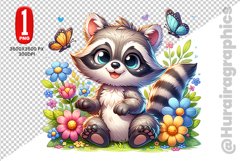 Cute Raccon Clipart - PNG File Product Image 1