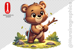 Cute Bear Clipart - PNG File Product Image 1