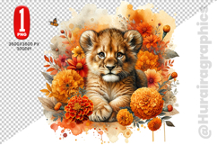 Cute Lion Clipart - PNG File Product Image 1