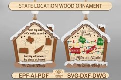 51 State Location Wood Ornament Svg, Glowforge File Product Image 1
