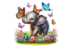 Cute Elephant Clipart - PNG File Product Image 1