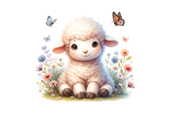 Cute Sheep Clipart - PNG File Product Image 1
