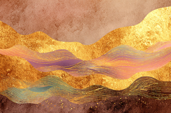 vibrant abstract golden waves and colorful lines on a textur Product Image 1