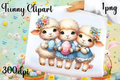 Spring animal clipart|Cute sheep easter animals clipart Product Image 1