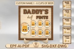 Personalized Daddy&#039;s Half Pints Sign svg, Beer Dad Sign SVG Product Image 1