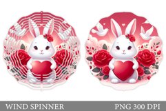Valentines Bunny Wind Spinner. Valentine Wind Spinner Design Product Image 1