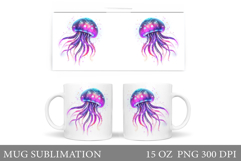 Jellyfish Mug Design. Jellyfish Sublimation Product Image 1