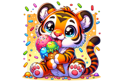 Cute Tiger Clipart - PNG File Product Image 1