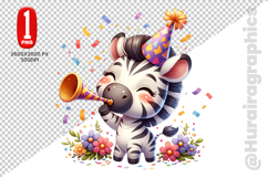 Cute Zebra Clipart - PNG File Product Image 1