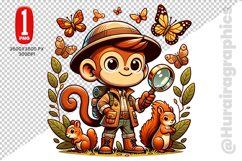 Cute Monkey Clipart - PNG File Product Image 2
