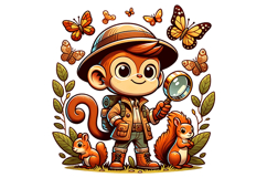 Cute Monkey Clipart - PNG File Product Image 1