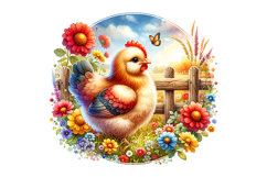 Cute Hen Clipart - PNG File Product Image 1