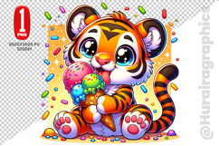 Cute Tiger Clipart - PNG File Product Image 2