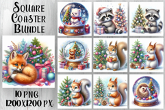 Funny Christmas Coaster Design | animal Square Coaster Product Image 1