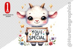 Cute Goat Clipart - PNG File Product Image 1