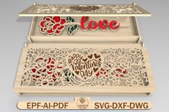 Valentines Day Box Gift with Rose SVG Product Image 1