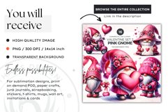 Valentines day clipart, Pink Gnome clipart, gnome with gift Product Image 3