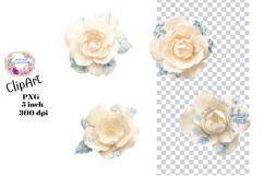 Blue, Flower, Ephemera, PNG, Junk Journal, clipart Product Image 1