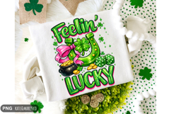 Feelin Lucky PNG | Preppy Girl St Patrick 's Day Coquette Product Image 1