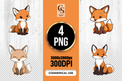 Cute Fox Clipart Sublimation PNG Product Image 1